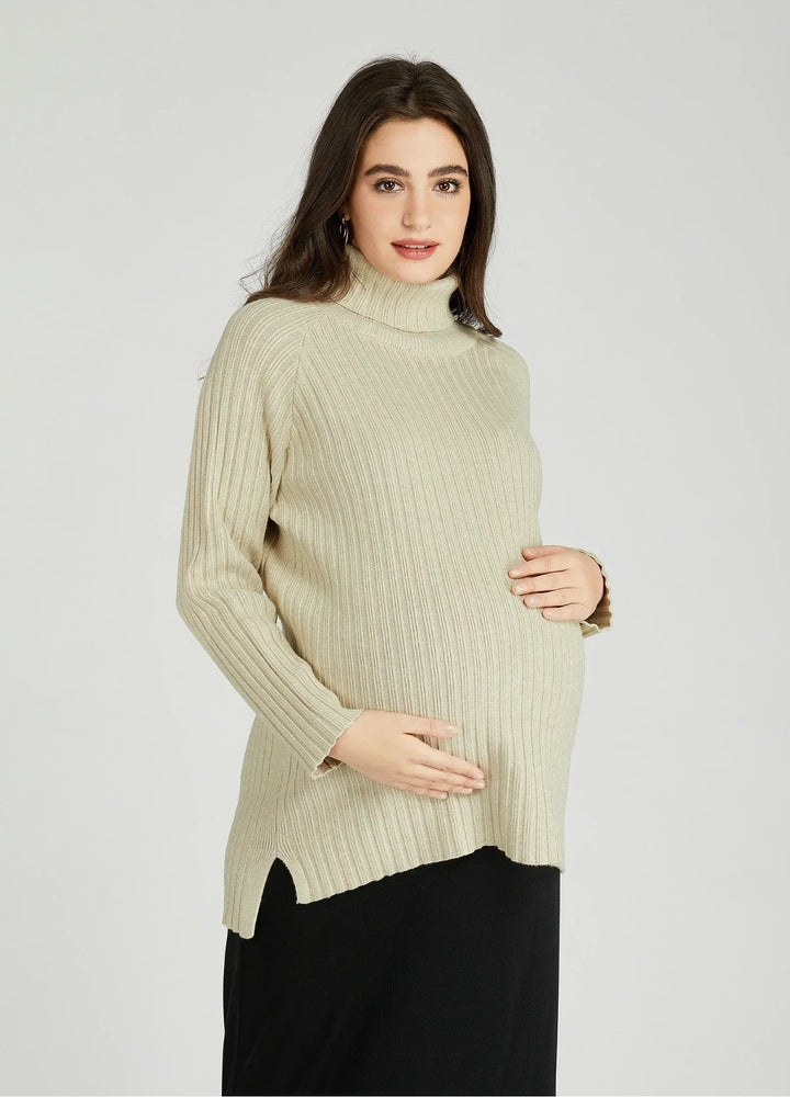 Turtleneck Maternity Bodycon Dress