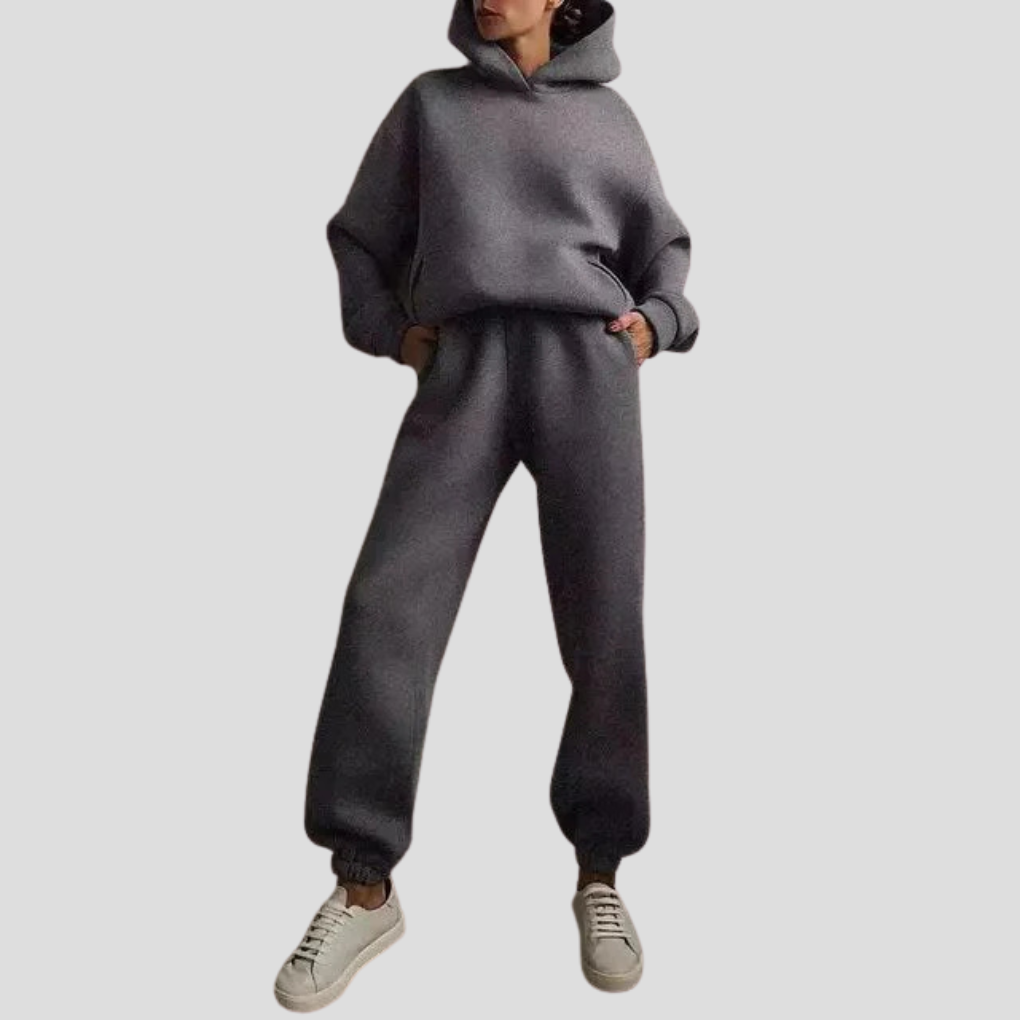 Women’s Hoodie &amp; Jogger Set – Relaxed Winter Lounge Wear