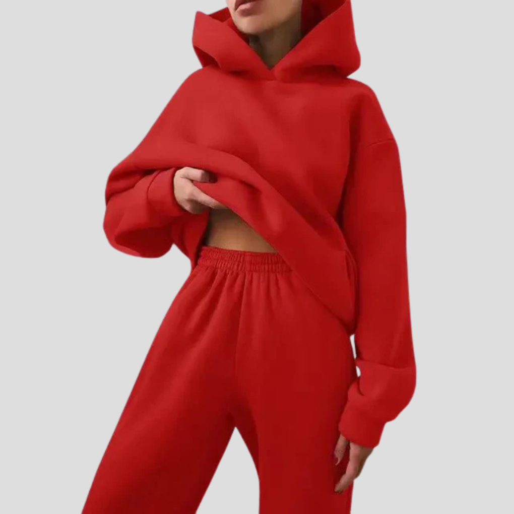 Women’s Hoodie &amp; Jogger Set – Relaxed Winter Lounge Wear