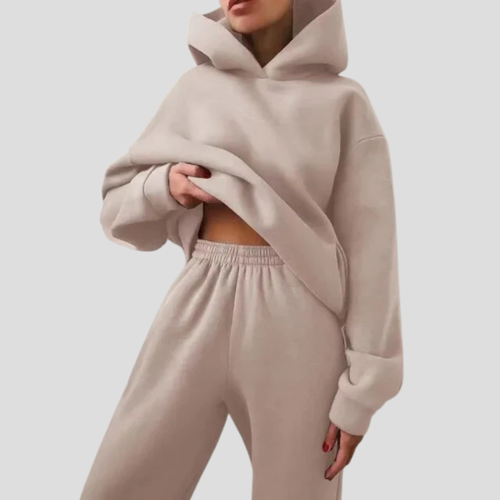 Women’s Hoodie &amp; Jogger Set – Relaxed Winter Lounge Wear