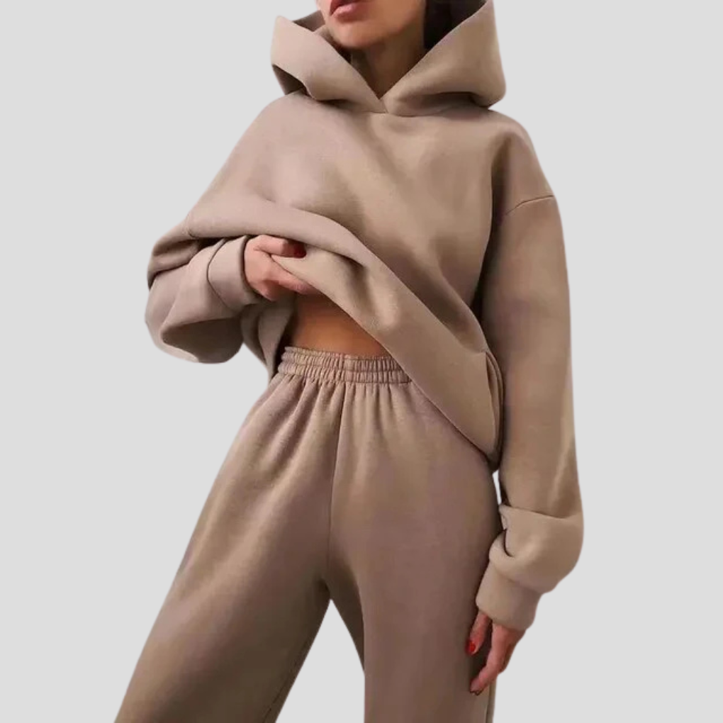 Women’s Hoodie &amp; Jogger Set – Relaxed Winter Lounge Wear