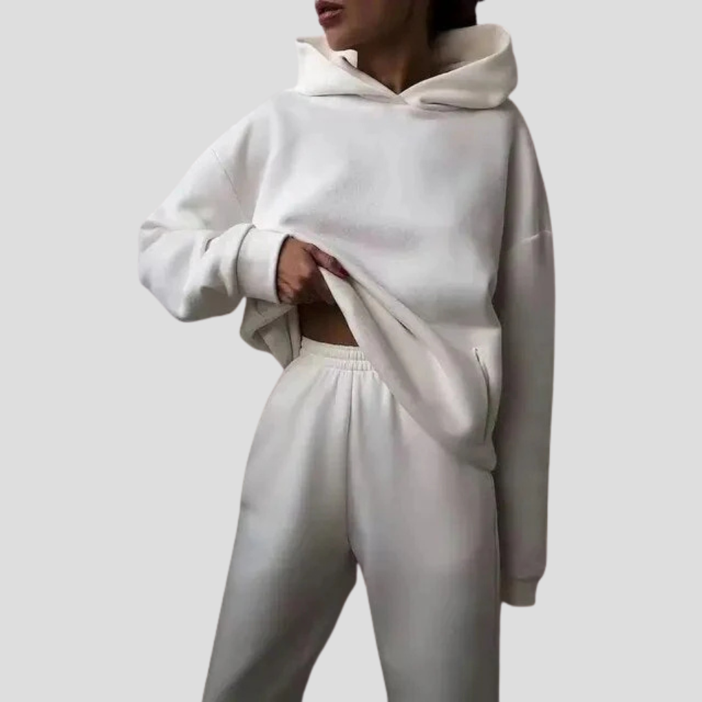 Women’s Hoodie &amp; Jogger Set – Relaxed Winter Lounge Wear