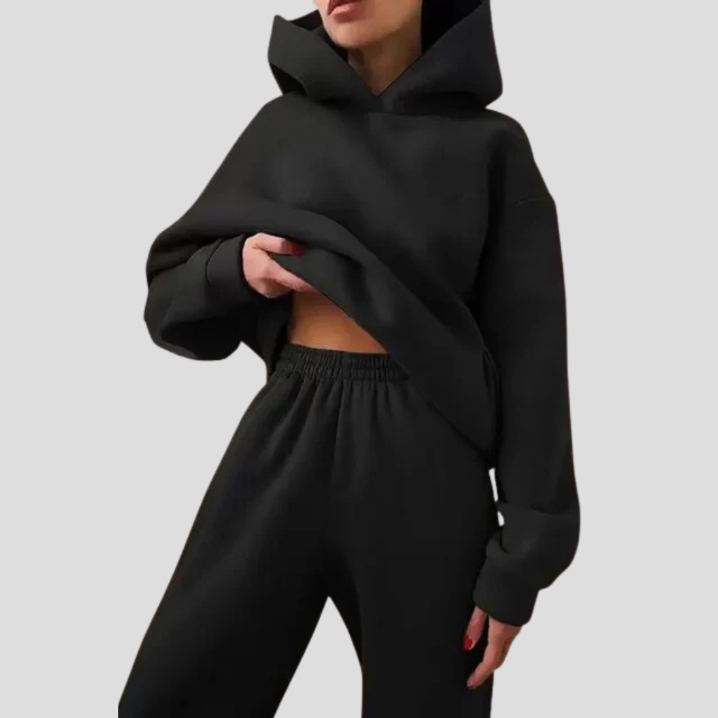 Women’s Hoodie &amp; Jogger Set – Relaxed Winter Lounge Wear