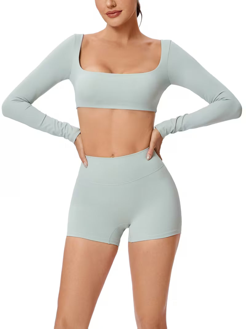 Women's 2-Piece Quick-Dry Long Sleeve Running &amp; Workout Set