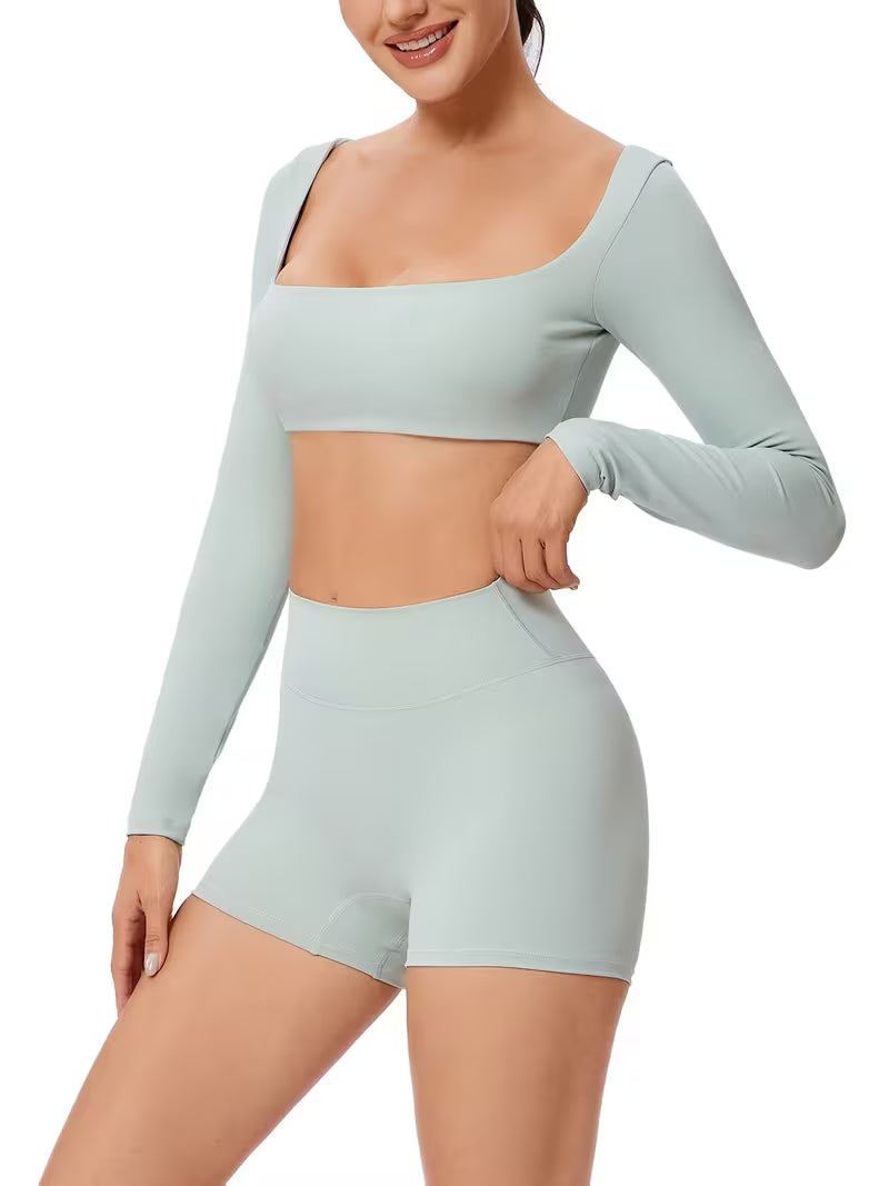Women's 2-Piece Quick-Dry Long Sleeve Running &amp; Workout Set