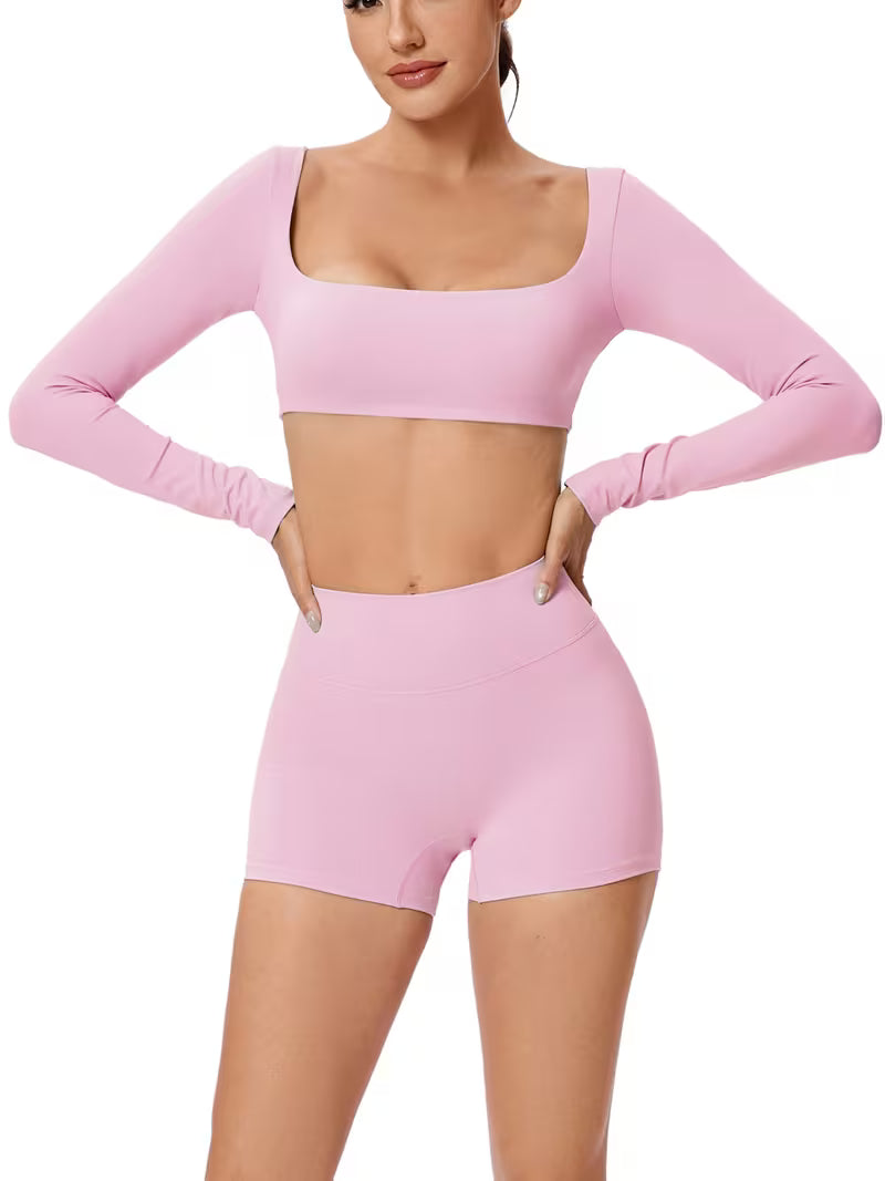 Women's 2-Piece Quick-Dry Long Sleeve Running &amp; Workout Set