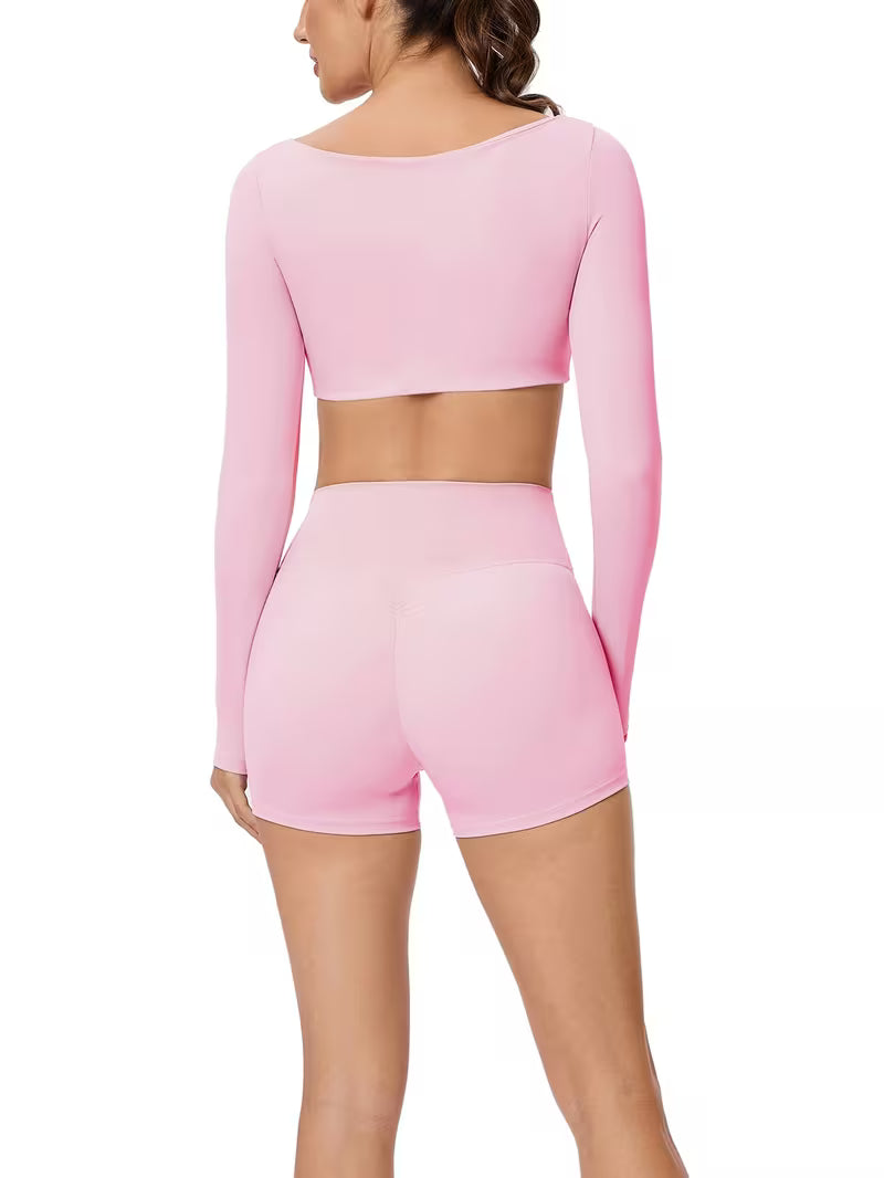 Women's 2-Piece Quick-Dry Long Sleeve Running &amp; Workout Set