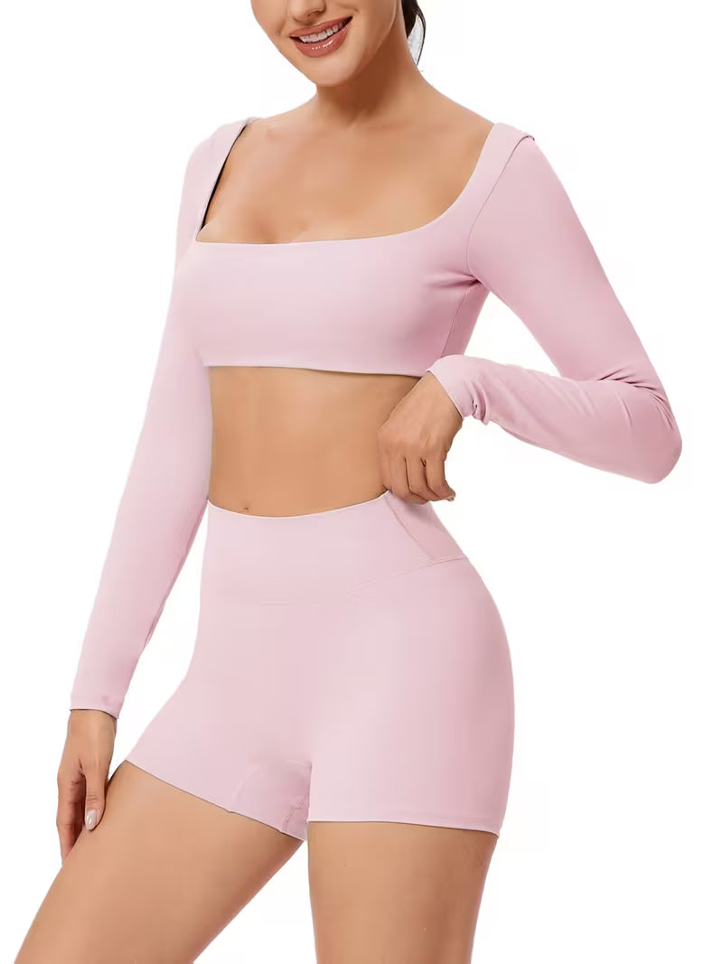 Women's 2-Piece Quick-Dry Long Sleeve Running &amp; Workout Set