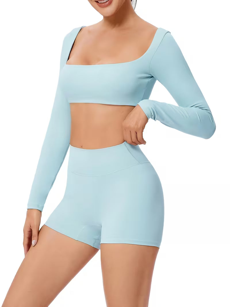 Women's 2-Piece Quick-Dry Long Sleeve Running &amp; Workout Set
