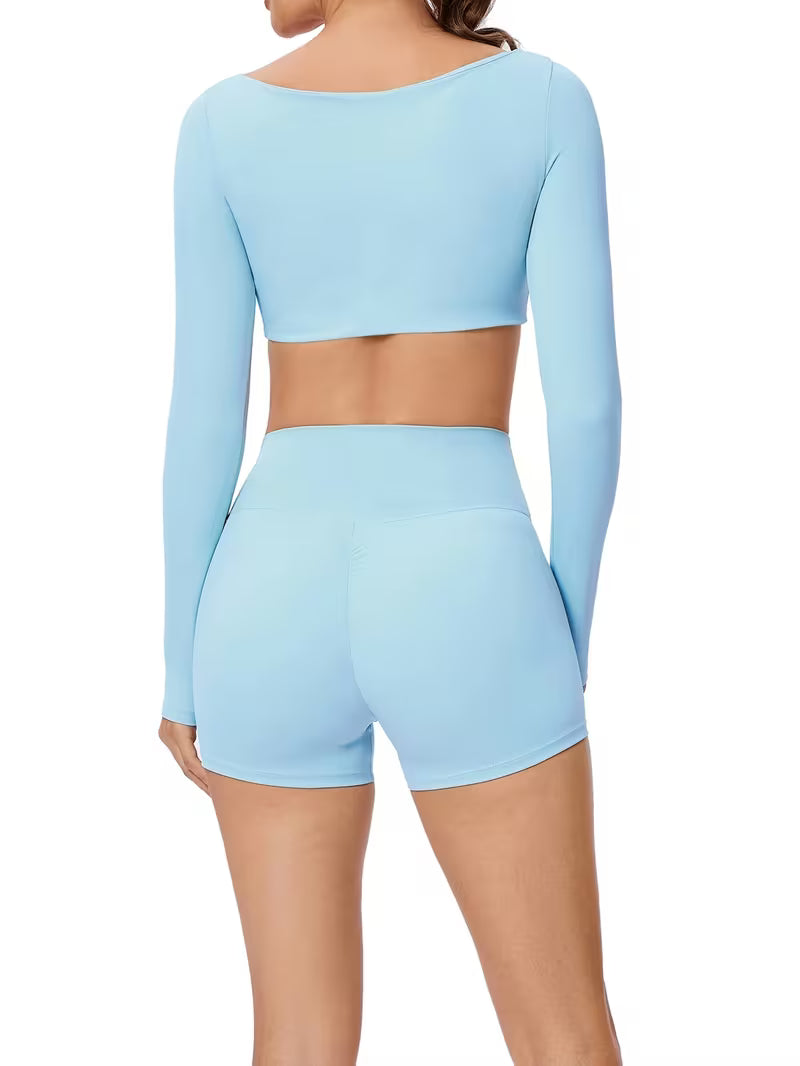 Women's 2-Piece Quick-Dry Long Sleeve Running &amp; Workout Set