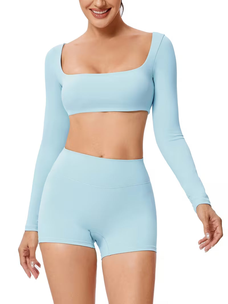 Women's 2-Piece Quick-Dry Long Sleeve Running &amp; Workout Set