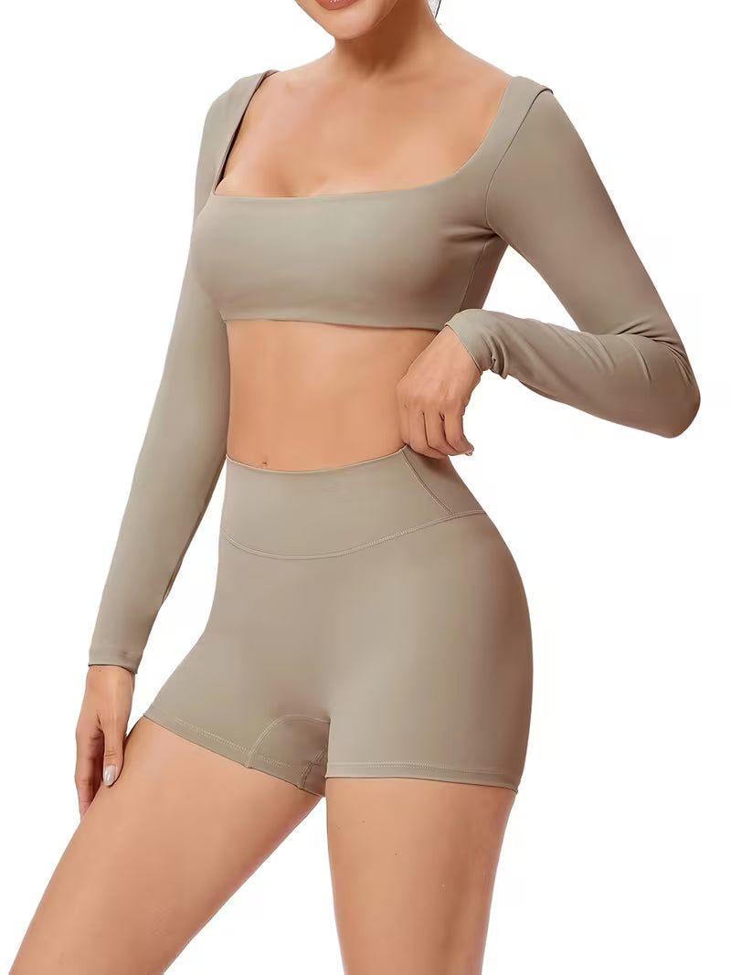 Women's 2-Piece Quick-Dry Long Sleeve Running &amp; Workout Set