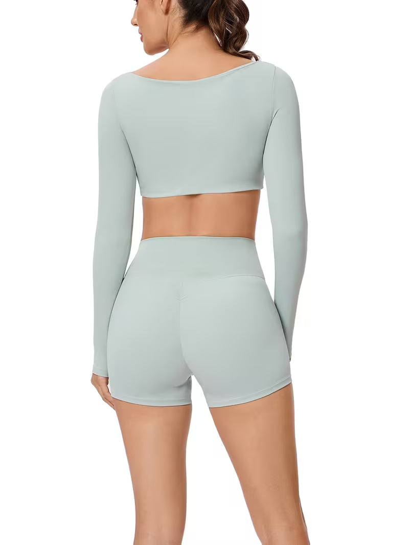 Women's 2-Piece Quick-Dry Long Sleeve Running &amp; Workout Set